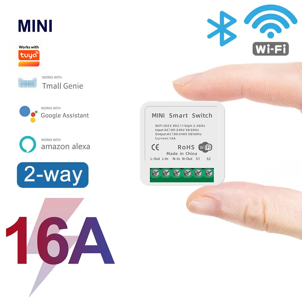 Home Automation Technology - Mini Interruptor Inteligente WiFi de 16A,